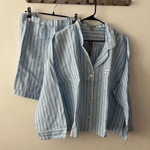 J. Crew Light Blue Striped Sleepwear